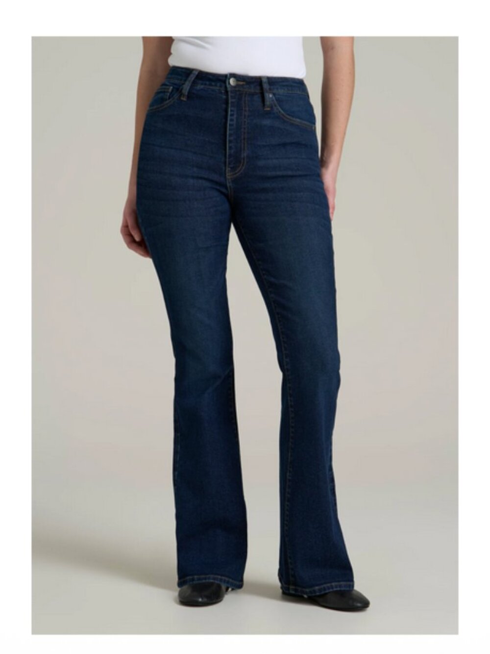 American Tall Chloe High Rise Flare Jeans for Tall Women in Indigo Dusk size 29